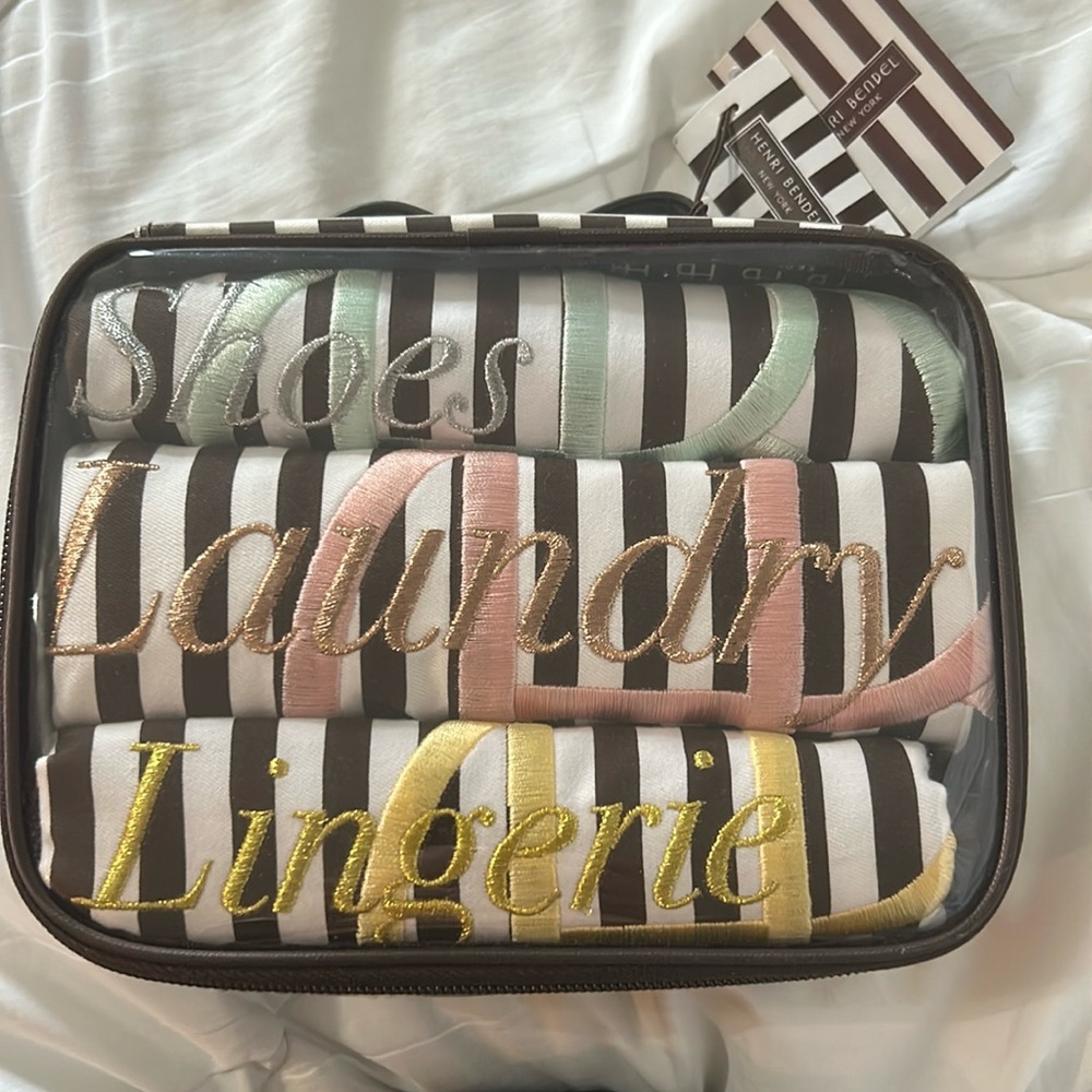Henri Bendel set of 3 travel pouches (Never Opened) NWT